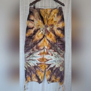 Aerie Hand-Dyed Cargo Pants, Size L – Desert Sunset Palette